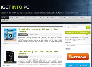 How igetintopc.com looks like on a tablet such as an iPad.