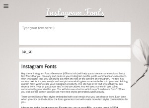 How igfonts.info looks like on a tablet such as an iPad.