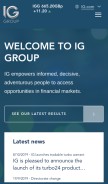 How iggroup.com looks like on a mobile device such as an iPhone.