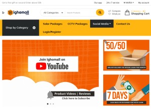 How ighomall.com looks like on a tablet such as an iPad.