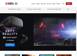How ign.com looks like on a tablet such as an iPad.