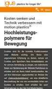 How igus.de looks like on a mobile device such as an iPhone.