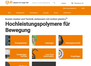 How igus.de looks like on a tablet such as an iPad.