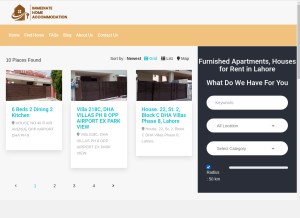 How iharent.com looks like on a tablet such as an iPad.