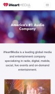 How iheartmedia.com looks like on a mobile device such as an iPhone.