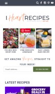 How iheartrecipes.com looks like on a mobile device such as an iPhone.
