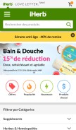 How iherb.com looks like on a mobile device such as an iPhone.