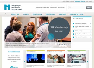 How ihi.org looks like on a tablet such as an iPad.