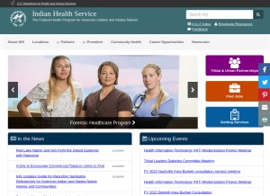 How ihs.gov looks like on a tablet such as an iPad.