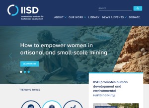 How iisd.org looks like on a tablet such as an iPad.