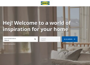 How ikea.com looks like on a tablet such as an iPad.