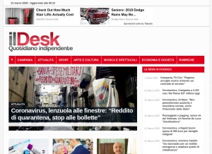 How ildesk.it looks like on a tablet such as an iPad.