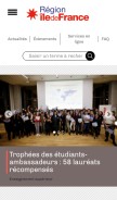 How iledefrance.fr looks like on a mobile device such as an iPhone.