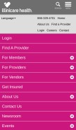 How illinicare.com looks like on a mobile device such as an iPhone.