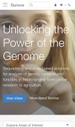 How illumina.com looks like on a mobile device such as an iPhone.