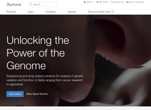 How illumina.com looks like on a tablet such as an iPad.