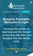 How illuminateed.com looks like on a mobile device such as an iPhone.