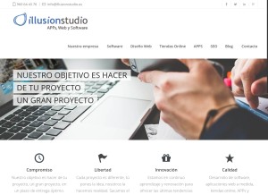 How illusionstudio.es looks like on a tablet such as an iPad.