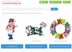 How illustrationsof.com looks like on a tablet such as an iPad.