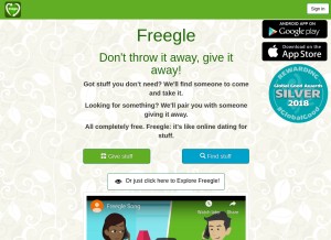 How ilovefreegle.org looks like on a tablet such as an iPad.