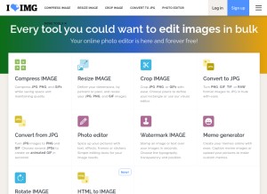How iloveimg.com looks like on a tablet such as an iPad.