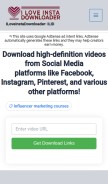 How iloveinstadownloader.com looks like on a mobile device such as an iPhone.