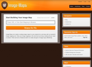 How image-maps.com looks like on a tablet such as an iPad.