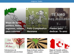 How imagenestotales.com looks like on a tablet such as an iPad.