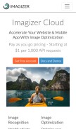 How imagizer.com looks like on a mobile device such as an iPhone.