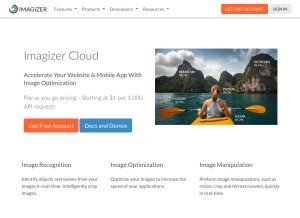 How imagizer.com looks like on a tablet such as an iPad.