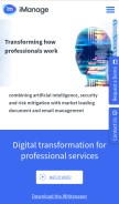 How imanage.com looks like on a mobile device such as an iPhone.