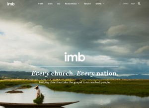 How imb.org looks like on a tablet such as an iPad.
