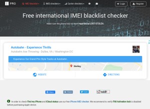 How imeipro.info looks like on a tablet such as an iPad.