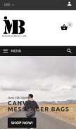 How imessengerbags.com looks like on a mobile device such as an iPhone.