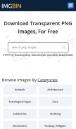 How imgbin.com looks like on a mobile device such as an iPhone.