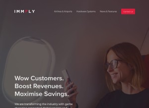 How immfly.com looks like on a tablet such as an iPad.