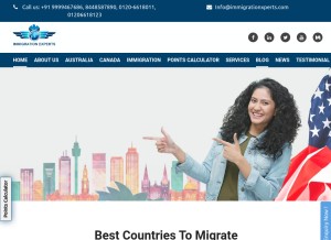 How immigrationxperts.com looks like on a tablet such as an iPad.
