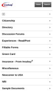How immihelp.com looks like on a mobile device such as an iPhone.