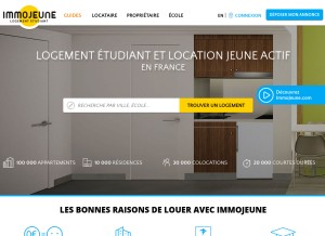 How immojeune.com looks like on a tablet such as an iPad.