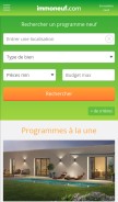 How immoneuf.com looks like on a mobile device such as an iPhone.