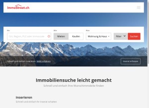 How immostreet.ch looks like on a tablet such as an iPad.
