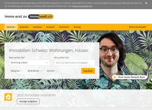 How immowelt.ch looks like on a tablet such as an iPad.