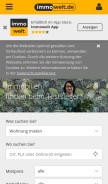 How immowelt.de looks like on a mobile device such as an iPhone.