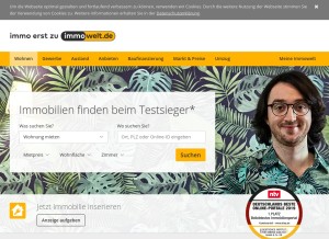 How immowelt.de looks like on a tablet such as an iPad.