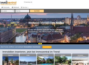 How immozentral.com looks like on a tablet such as an iPad.