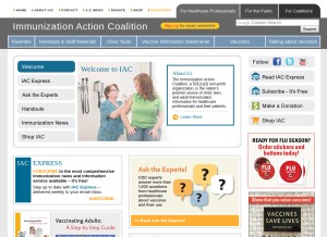How immunize.org looks like on a tablet such as an iPad.