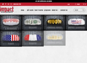 How impactmouthguards.com looks like on a tablet such as an iPad.