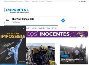 How imparcialoaxaca.mx looks like on a tablet such as an iPad.