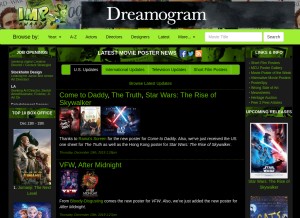 How impawards.com looks like on a tablet such as an iPad.