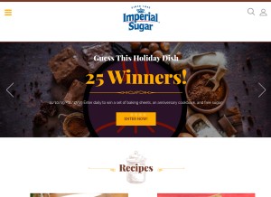 How imperialsugar.com looks like on a tablet such as an iPad.